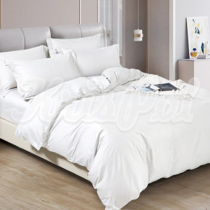 Двуспальное постельное белье ™KrisPol, сатин на резинке 911911-2, (белый)