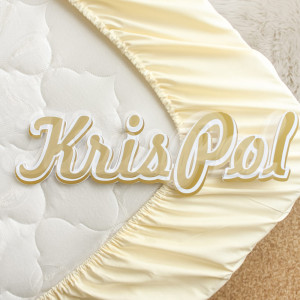 Евро простынь на резинке ™KrisPol, сатин 9127-180, светло-молочный