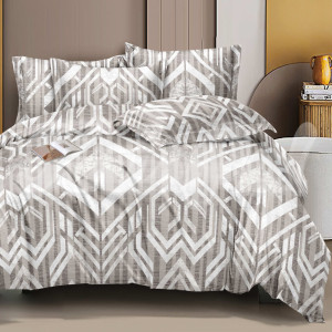 Полуторное постельное белье ™ KrisPol, фланель 954212-1, "Серый орнамент"