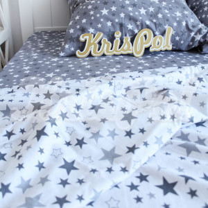 Полуторное постельное белье ™ KrisPol, фланель 95457-1, "Звездочки"