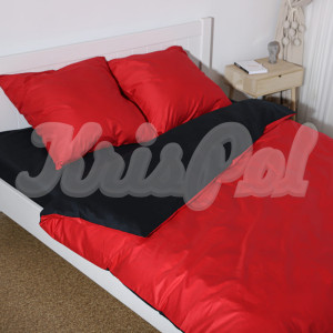 Двуспальное (Евро) постельное белье ™KrisPol, сатин 990546-3, чорный и красный