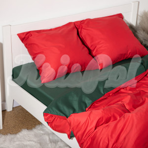 Півтораспальна постільна білизна ™KrisPol, сатин 996335-1, червоний та зелений